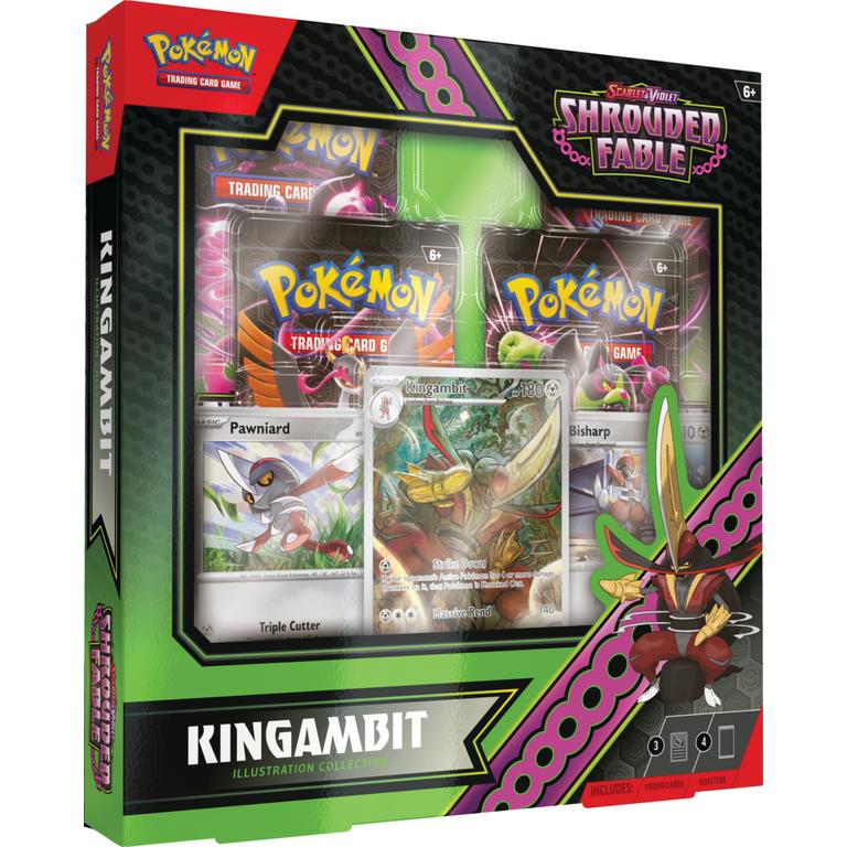 Pokémon Scarlet & Violet Shrouded Fable Kingambit Illustration Collection 6 Box Case – Official Pokémon TCG Product
