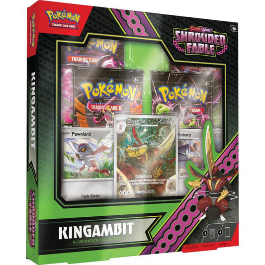 Pokémon Scarlet & Violet Shrouded Fable Kingambit Illustration Collection 6 Box Case – Official Pokémon TCG Product