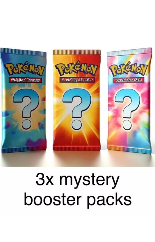 3x Pokémon Mystery Booster Packs – Authentic Japanese Pokémon Cards