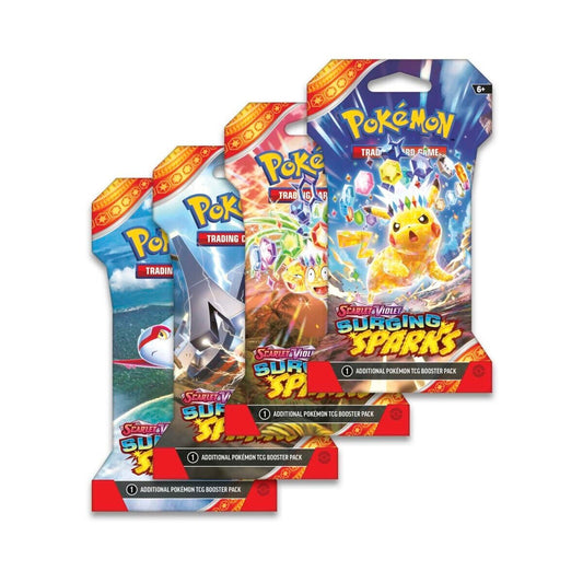 Pokémon TCG Surging Sparks Sleeved - Booster Packs SET OF 4 – Authentic Japanese Pokémon Cards